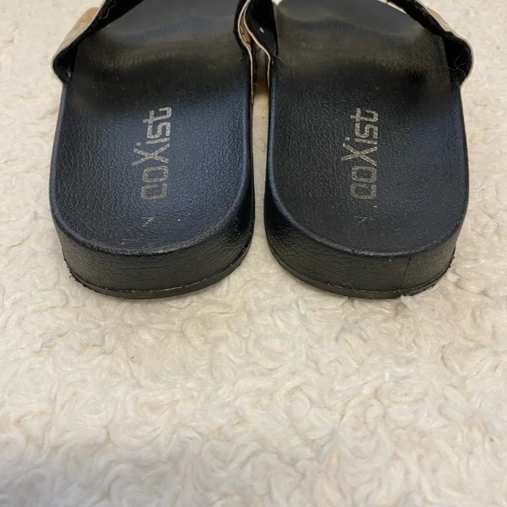 Slides women metallic rose gold size 7 - Picture 3 of 7